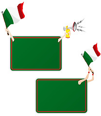 Image showing Italy Sport Message Frame with Flag. Set of Two