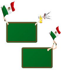 Image showing Mexico Sport Message Frame with Flag. Set of Two