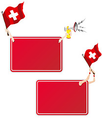 Image showing Switzerland Sport Message Frame with Flag. Set of Two