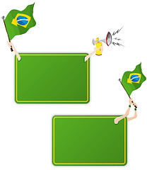 Image showing Brazil Sport Message Frame with Flag. Set of Two