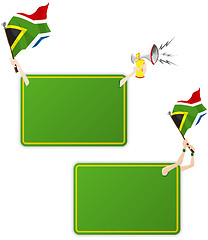 Image showing South Africa Sport Message Frame with Flag. Set of Two