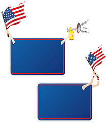 Image showing USA Sport Message Frame with Flag. Set of Two