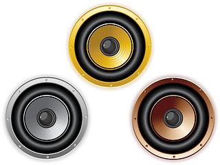Image showing Round Isolated Sound Speaker. Set of 3 colors