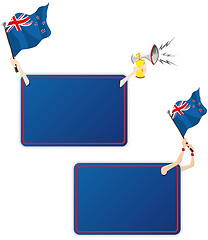 Image showing New Zealand Sport Message Frame with Flag. Set of Two