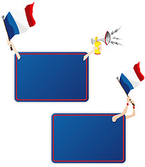 Image showing France Sport Message Frame with Flag. Set of Two