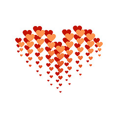 Image showing red and orange heart,  isolated on white