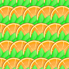 Image showing Background with citrus-fruit of orange slices