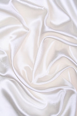 Image showing Smooth elegant white silk as wedding background