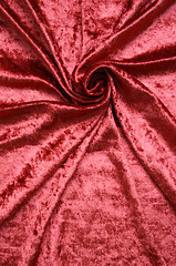 Image showing Terracotta velvet fabric as background