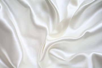 Image showing Smooth elegant white silk as background 