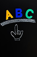 Image showing Dash and hand cursor with ABC