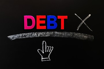 Image showing Debt crossed out