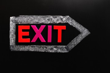 Image showing Exit - word made of colorful letters