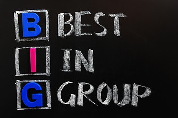 Image showing Acronym of BIG - Best in Group