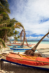 Image showing Boats on beach