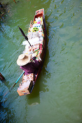 Image showing Vendor on floating market 