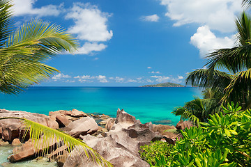 Image showing Beautiful rocky coast in Seychelles