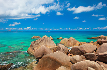 Image showing Beautiful rocky coast in Seychelles