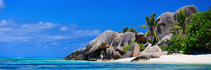 Image showing Seychelles beach panorama