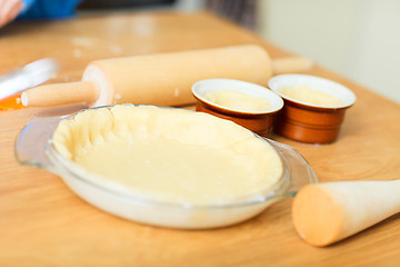 Image showing Baking a pie closeup