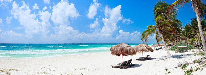 Image showing Caribbean beach panorama