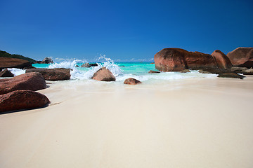 Image showing Beautiful rocky coast in Seychelles