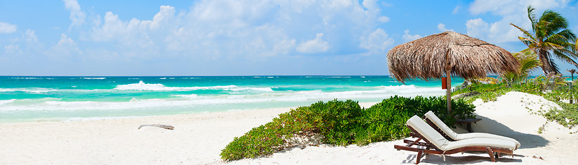 Image showing Caribbean beach panorama