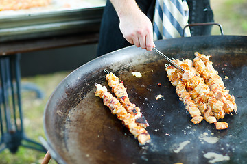 Image showing Chef cooking meat