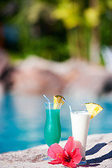 Image showing Two tropical cocktails