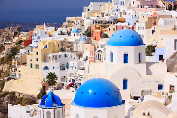 Image showing Traditional Greek little town Oia in Santorini