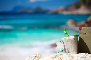 Image showing Picnic on tropical beach