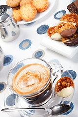 Image showing Morning coffee and cookies