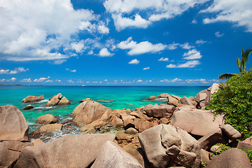 Image showing Beautiful rocky coast in Seychelles