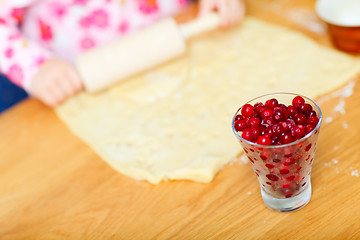 Image showing Baking a pie closeup