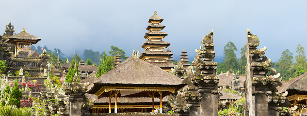 Image showing Panoramic photo of Besakih temple complex