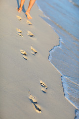 Image showing Footprints on tropical beach