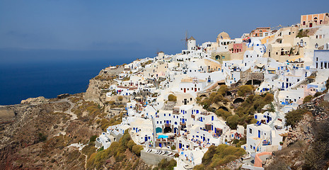 Image showing Panorama of Oia village in Santorini
