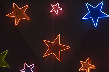 Image showing Star shaped neon lights