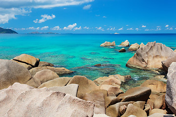 Image showing Beautiful rocky coast in Seychelles