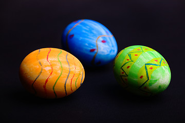 Image showing Easter eggs on black