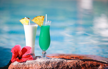 Image showing Two tropical cocktails