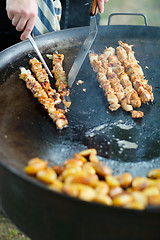 Image showing Chef cooking meat