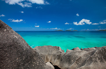 Image showing Beautiful rocky coast in Seychelles