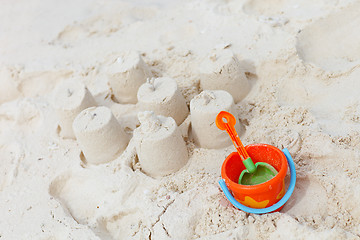 Image showing Beach toys on tropical beach