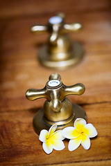 Image showing Vintage hot and cold tap