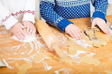 Image showing Close up of kids baking