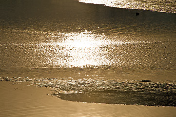 Image showing  lake in morning sun