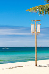 Image showing Vertical photo of tropical beach