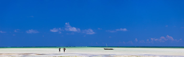 Image showing Panorama of exotic coast in Zanzibar