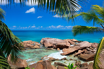 Image showing Beautiful rocky coast in Seychelles